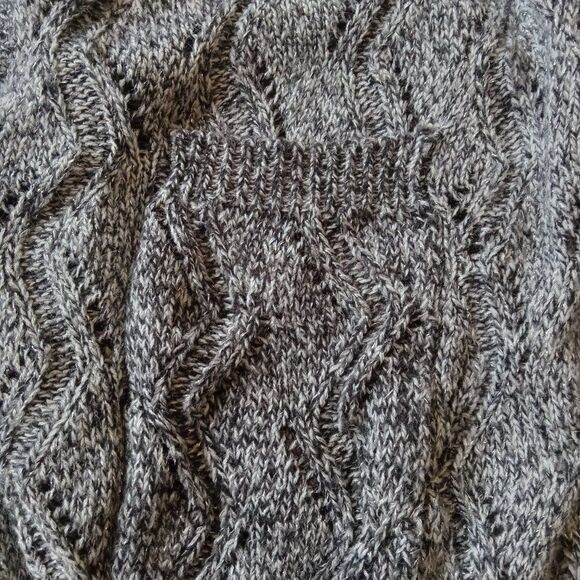 Laura Scott Gray and Silver Plus Size Marled Knit Open Front Cardigan Women's 2X - Picture 8 of 12